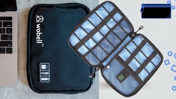 ORGANIZER PODRÓŻNY TORBA ETUI NA KABLE ŁADOWARKI AKCESORIA KIESZONKI MOCNY