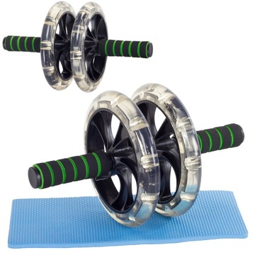 ROLLER DO ĆWICZEŃ MIĘŚNI BRZUCHA KÓŁKO KOŁO + MATA