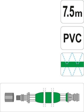 ОПРЫСКИВАЮЩИЙ САДОВЫЙ ШЛАНГ 7,5м 16мм ДЛЯ ПОЛИВА