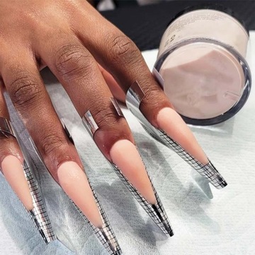 Шаблоны для наращивания ногтей Широкие формы для ногтей черные 100шт.