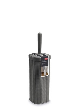 Szczotka toaletowa, WC, rattan, ciemny popiel