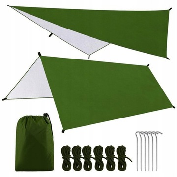 WODOODPORNY PLANDEKA BIWAKOWA TARP TURYSTYCZNY OCHRONA UV 3*3M
