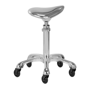 TABORET KOSMETYCZNY FRYZJERSKI NA KÓŁKACH SOIDŁO GABBIANO SREBRNY