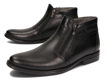 Ботинки челси ПОЛЬСКАЯ ЗИМНЯЯ ОБУВЬ КОЖАНАЯ 336 ЧЕРНЫЙ 42