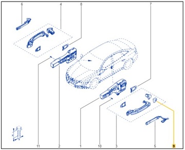 ZAŚLEPKA KLAMKI ZEWNĘTRZNEJ CHROM RENAULT TALISMAN