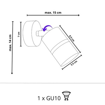 РЕГУЛИРУЕМЫЙ ПОТОЛОЧНЫЙ НАСТЕННЫЙ СВЕТИЛЬНИК СВЕТОДИОДНАЯ ТРУБОЧНАЯ ЛАМПА GU10
