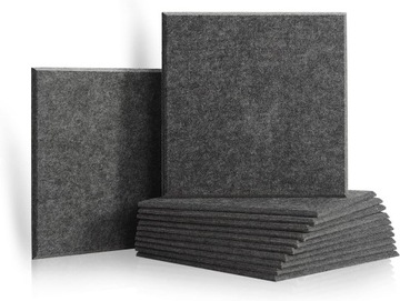 PANELE AKUSTYCZNE SZARE 30X30X1 12X WYGŁUSZAJĄCE PREMIUM