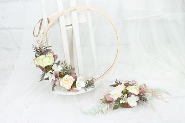 Обруч венок осенний венок украшение дома окно бежевый