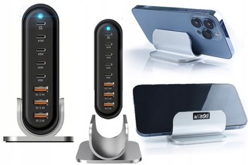 MEGA TOWER DESKTOP: Настольная зарядная станция 5x USB 3x C ЗАРЯДНОЕ УСТРОЙСТВО 300 Вт GAN