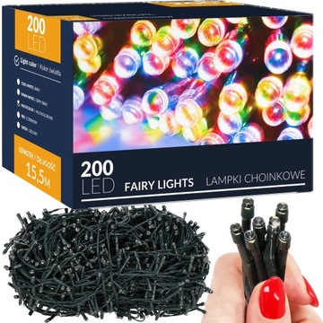 РОЖДЕСТВЕНСКИЕ ЕЛОЧНЫЕ ПОДСВЕТКИ 200 LED 16м OUT/OUT для елки MULTI CHRISTMAS