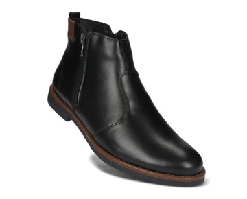 Ботинки челси ПОЛЬСКАЯ ЗИМНЯЯ ОБУВЬ КОЖАНАЯ 353 ЧЕРНЫЙ 43