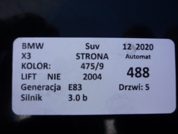 BMW X3 E83 475/9 VÍKO KUFRU ZADNÍ