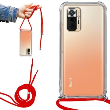 Etui Crossbody do XIAOMI REDMI NOTE 10 PRO Case Ochronny + Sznurek CZERWONY