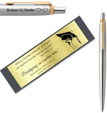 Długopis Parker Jotter GT z GRAWEREM złoto- srebrny prezent Z TABLICZKĄ