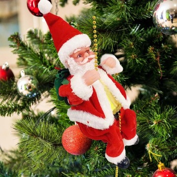 Электрический Дед Мороз на цепочке с бусинами. Забавное новогоднее украшение.