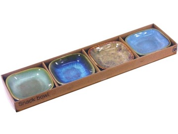 КВАДРАТНЫЕ Миски для закусок Для тапас-соусов, МИКС ЦВЕТОВ - 4 шт.