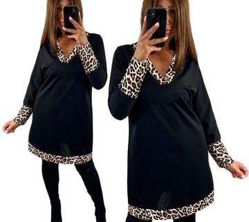 TUNIKA ELEGANCKA WISKOZA dekolt V-neck roz. 48