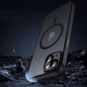 Чехол для iPhone 15 для MagSafe УСИЛЕННЫЙ МАТОВЫЙ КЕЙС НА 360° Стекло для экрана