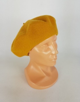 94 BERET FEZKO SZAFRANOWY WEŁNA rozm. 10,5