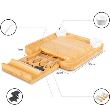 ДЕРЕВЯННАЯ БАМБУКОВАЯ СЕРВИРОВОЧНАЯ ДОСКА ДЛЯ ЗАКУСОК, СЫРОВ, закусок и мясного ассорти