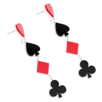 Kolczyki z kartami do gry Poker Fashion