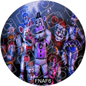 FNAF Торт Вафельное украшение на день рождения Вафельный принт круглый 20см