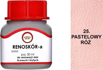 RÓŻOWY PASTELOWY 25 FARBA RENOSKÓR 30ml LAKIER WILBRA DO BUTÓW SKÓRY G10-01