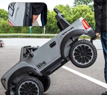 JEEP RAPTOR F150 4x4 АВТОМОБИЛЬ С АККУМУЛЯТОРОМ 12 Ач, КОЛЕСА С УПРАВЛЕНИЕМ КОЖЕЙ EVA, 4 двигателя
