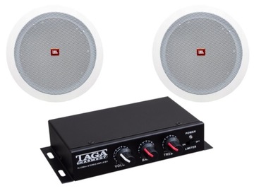 Zestaw Mini wzmacniacz 25W +Głośniki JBL do sufitu