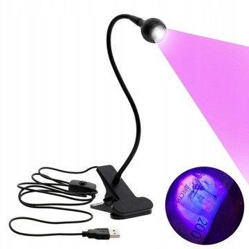 UV LED ULTRAFIOLETOWA LAMPA BURSZTYNÓWW Dioda USB