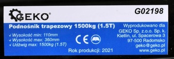 ТРАПЕЦИАЛЬНЫЙ АВТОМОБИЛЬНЫЙ ДОМКРАТ 1,5 Т