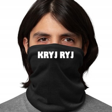 KOMIN CHUSTA BANDAMA MASKA NA TWARZ KRYJ RYJ NAPIS