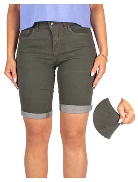 krótkie spodenki jeansowe SZORTY DAMSKIE elastyczne bermudy modne 40 L FIRI