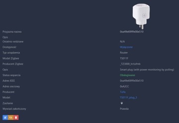 Przekaźnik ZigBee 16A z pomiarem prądu na szynę DIN TUYA Smart Life HA