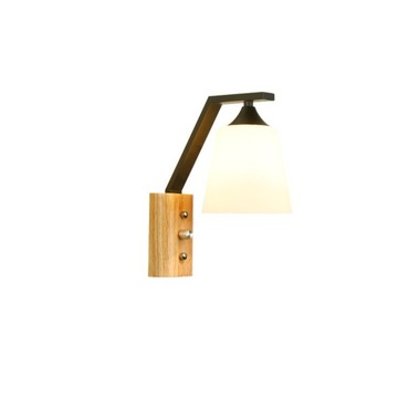 Prosta drewniana nocna lampka nocna do sypialni, c