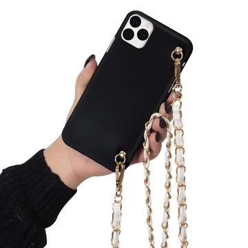 Etui Mat Blink IPHONE 11 PRO Długi Biały Łańcuszek