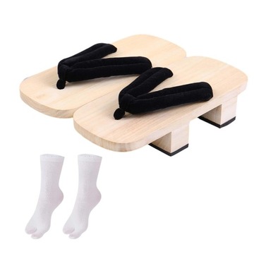 Japońskie drewniane chodaki Komfortowe antypoślizgowe tradycyjne sandały pod prysznic 42 białe