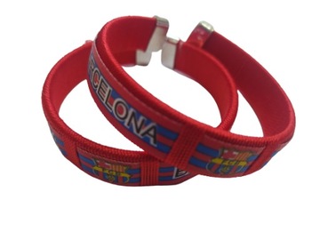Bransoletka piłkarska na rękę czerwona FCB