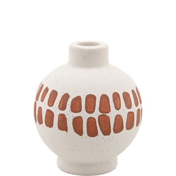 ŚWIECZNIK CERAMICZNY NA DŁUGĄ ŚWIECĘ BIAŁY/BRĄZ 12