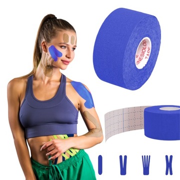 TEJP PLASTER TAŚMA KINEZJOLOGICZNA NA TWARZ KOLANO GRANATOWA 2,5CM FIT.ME