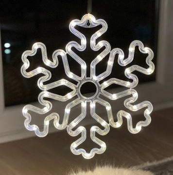 ŚNIEŻKA LED DEKORACJA DO OKNA - LAMPKI CHOINKOWE