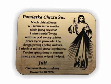 Tabliczka Pamiątka Chrztu życzenia Chrzest grawer