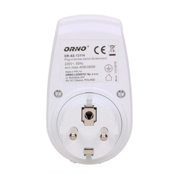 Поворотный диммер, классический регулятор скорости, белый OR-AE-13114 ORNO