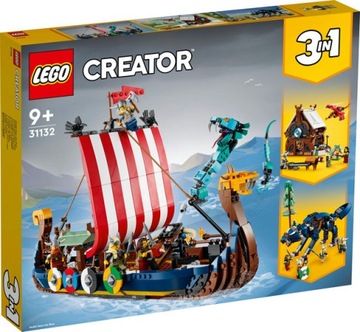 LEGO CREATOR 31132 STATEK WIKINGÓW WĄŻ Z MIDGARDU