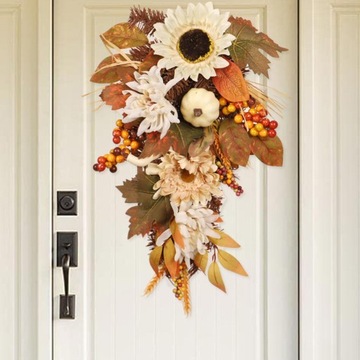 Jesienne zbiory Swag Sztuczne dekoracje ścienne Ozdoby frontowe drzwi Jesienna jesień