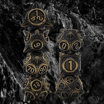 НАБОР «УТРЕННЯЯ ЗВЕЗДА» ИЗ 7 МЕТАЛЛИЧЕСКИХ КУБИКОВ ДЛЯ РПГ