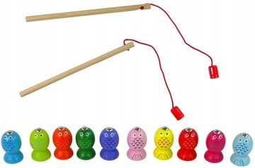 ZŁAP ROBACZKA ROBAKA GRA MAGNETYCZNA DREWNIANA KOTEK ZŁÓW RYBKI MONTESSORI