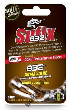 Plecionka przyponowa do zestawów karpiowych Sufix 832 Arma-Core12 kg 10m