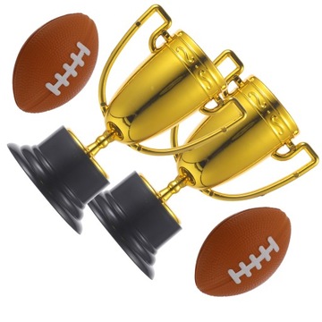 2 ZESTAWY TROFEÓW NAGRODOWYCH PRZENOŚNE PLASTIKOWE TROFEA