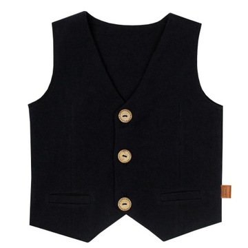 Elegancka kamizelka garniturowa wygodna 92/98 czarna